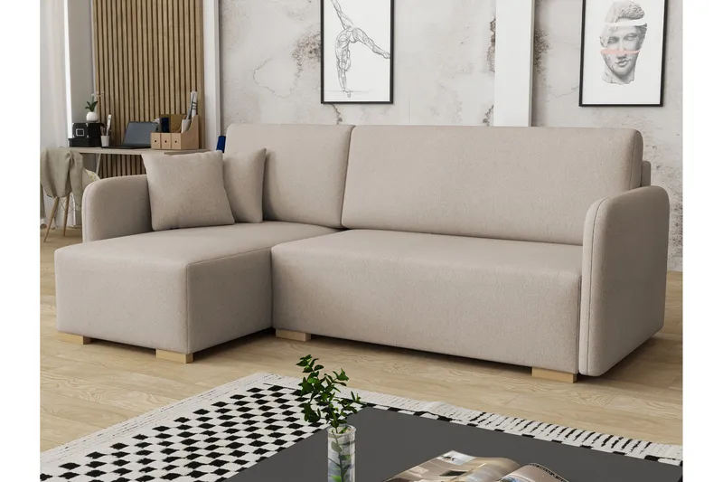 Amelus Sovesofa Med 4-Personers Divan, Beige