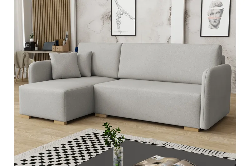 Amelus Sovesofa Med 4-Personers Divan - Hvid - Møbler - Sofaer - Sovesofaer