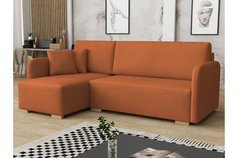 Amelus Sovesofa Med 4-Personers Divan - Beige - Møbler - Sofaer - Sovesofaer