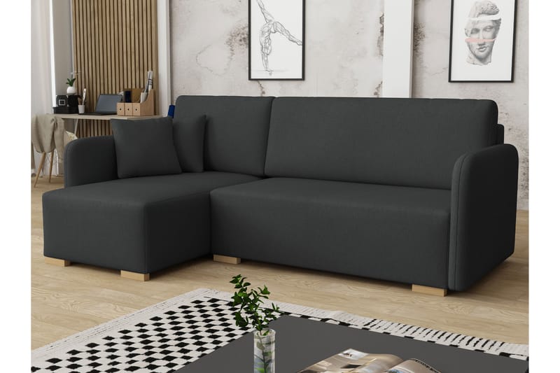 Amelus Sovesofa Med 4-Personers Divan - Grå - Møbler - Sofaer - Sovesofaer