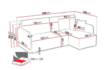 Amelus Sovesofa Med 4-Personers Divan - Hvid - Møbler - Sofaer - Sovesofaer