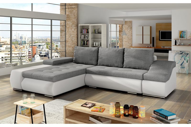 Amieva sovesofa, Grå/Hvid