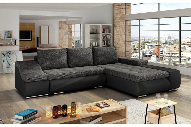 Amieva sovesofa - Grå/Sort - Møbler - Sofaer - Sovesofaer