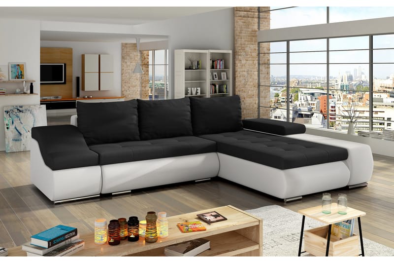 Amieva sovesofa - Sort/Hvid - Sovesofaer - 4 personers sovesofa