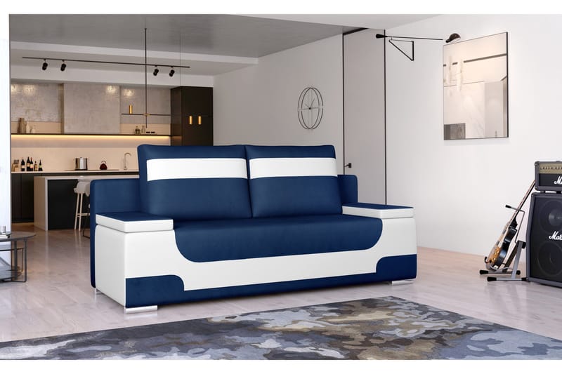 Amiranda 2-Pers. Sovesofa, Blå/Hvid