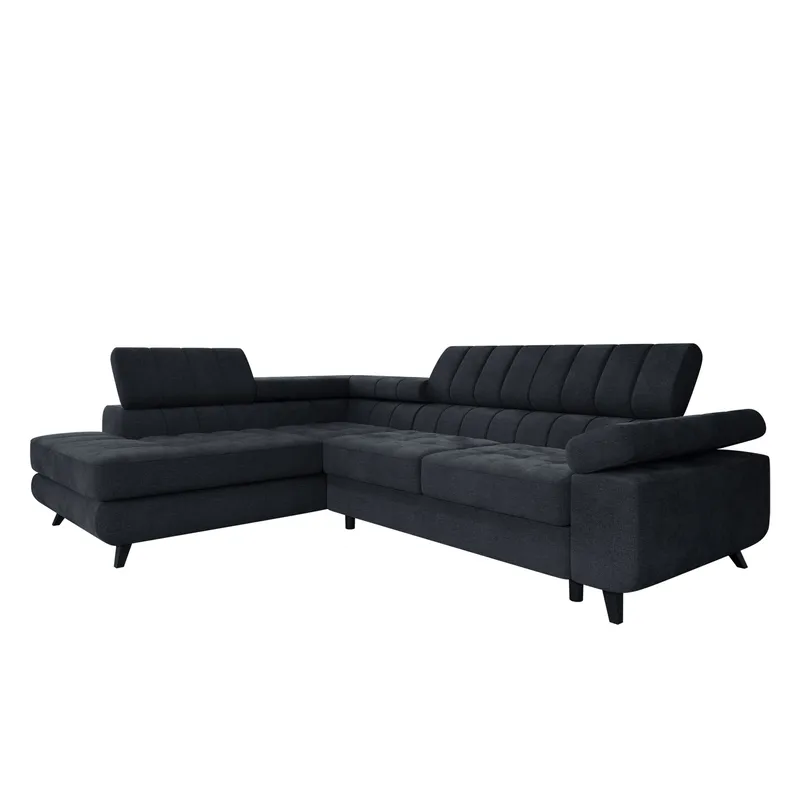 Amshyttan 4-personers sovesofa med chaiselong venstre, Sort