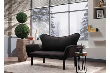 Annabelle 2-personers Foldbar Sovesofa 66x182 cm i Fløjl - Sort - Møbler - Sofaer - Sovesofaer