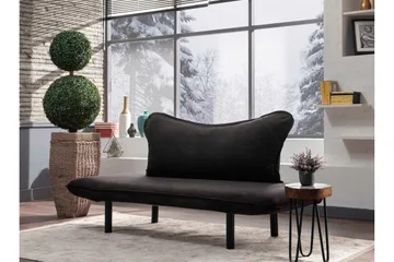 Annabelle 2-personers Foldbar Sovesofa 66x182 cm i Fløjl - Sort - Møbler - Sofaer - Sovesofaer
