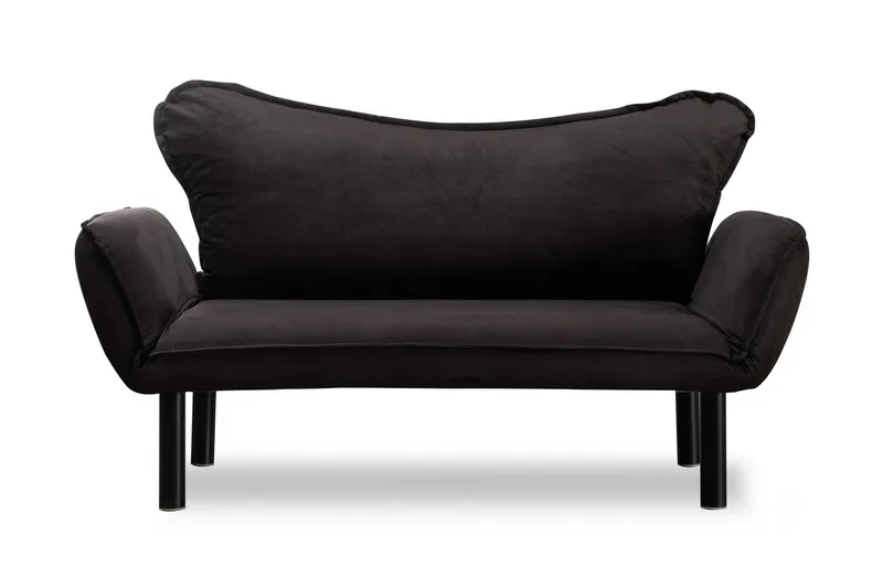 Annabelle 2-personers Foldbar Sovesofa 66x182 cm i Fløjl, Sort