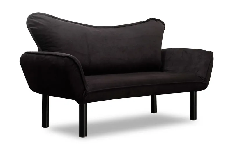 Annabelle 2-personers Foldbar Sovesofa 66x182 cm i Fløjl - Sort - Møbler - Sofaer - Sovesofaer
