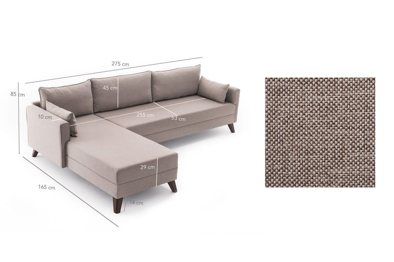 Antigua Divansovesofa til venstre - Beige - Møbler - Sofaer - Sovesofaer