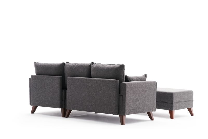 Antigua Mini Sovesofa med Chaiselong Højre - Antracit/Brun - Sovesofaer - Sovesofa chaiselong