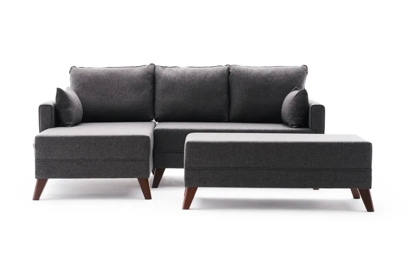Antigua Mini Sovesofa med Chaiselong Venstre, Antracit/Brun