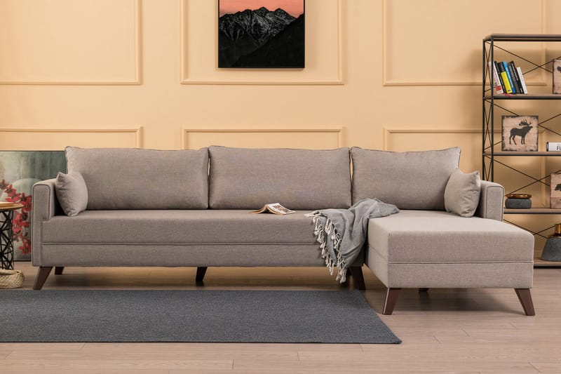 Antigua sovesofa med diva højre - Beige - Sovesofaer - Hjørnesovesofa