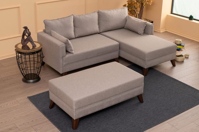 Antigua sovesofa med diva højre - Beige - Møbler - Sofaer - Sofa med chaiselong - 4 personers sofa med chaiselong