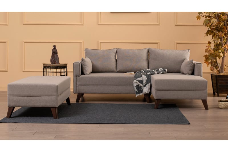 Antigua sovesofa med diva højre - Beige - Møbler - Sofaer - Sofa med chaiselong - 4 personers sofa med chaiselong