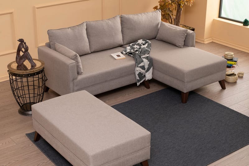 Antigua sovesofa med diva højre - Beige - Møbler - Sofaer - Sofa med chaiselong - 4 personers sofa med chaiselong