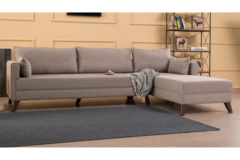 Antigua sovesofa med diva højre - Beige - Sovesofaer - Hjørnesovesofa