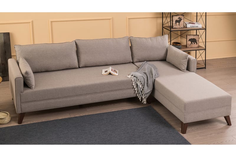 Antigua sovesofa med diva højre - Beige - Sovesofaer - Hjørnesovesofa