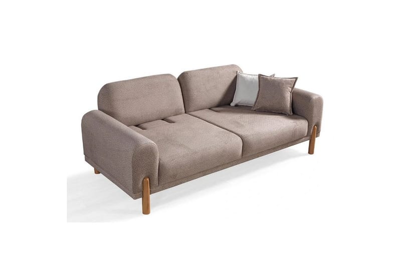 Astran Rektangulær Sovesofa 93x190 cm i Bouclé - Muldvarpegrå - Møbler - Sofaer - Sovesofaer