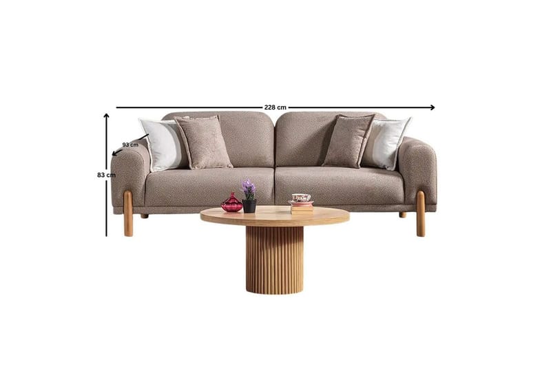 Astran Rektangulær Sovesofa 93x190 cm i Bouclé - Muldvarpegrå - Møbler - Sofaer - Sovesofaer
