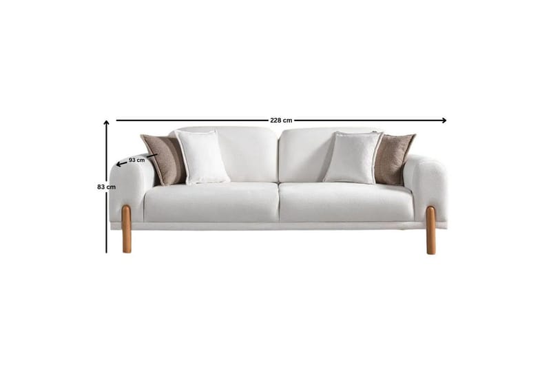 Astran Sovesofa 3-personers - Cremehvid - Møbler - Sofaer - Sovesofaer