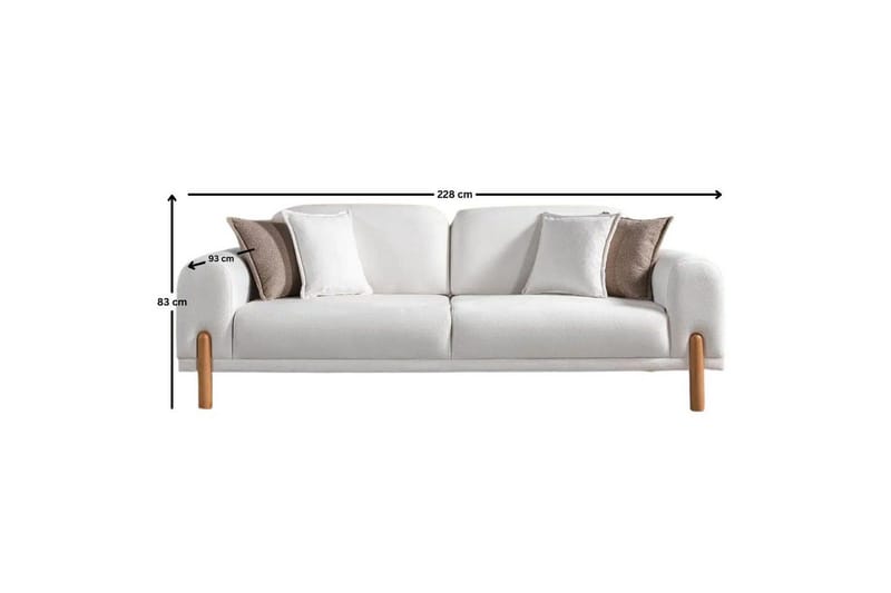 Astran Sovesofa 3-personers - Cremehvid - Møbler - Sofaer - Sovesofaer