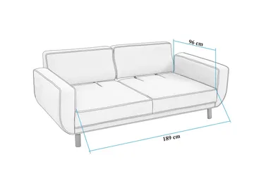 Austen 3-personers Sovesofa - Grå - Møbler - Sofaer - Sovesofaer