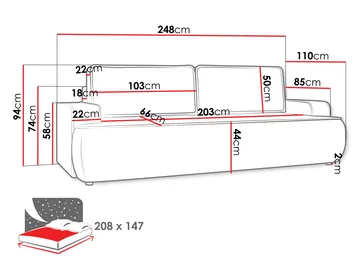 Avignon Sovesofa 3-personers - Hvid - Møbler - Sofaer - Sovesofaer