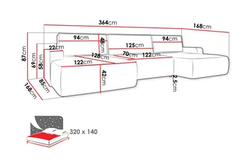 Avignon Sovesofa Dubbeldivan 5-sits - Hvid - Møbler - Sofaer - Sovesofaer
