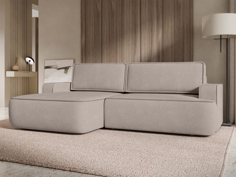 Avignon Sovesofa med chaiselong 3-personers - Beige - Møbler - Sofaer - Sovesofaer