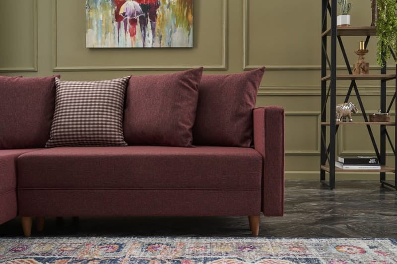 Aydama Sovesofa m. Chaiselong 4-Pers. 192x135 - Rød - Møbler - Sofaer - Sovesofaer