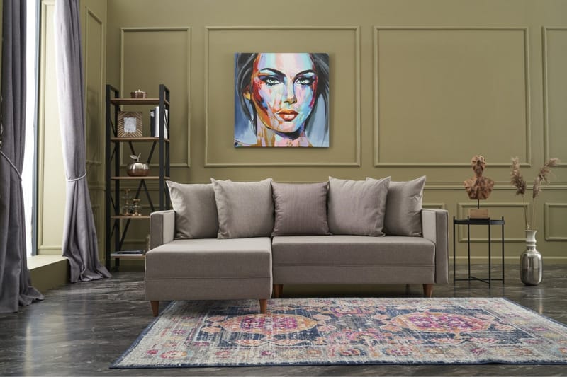 Aydama Sovesofa m. Chaiselong 4-Pers. 192x135 - Cream - Møbler - Sofaer - Sovesofaer