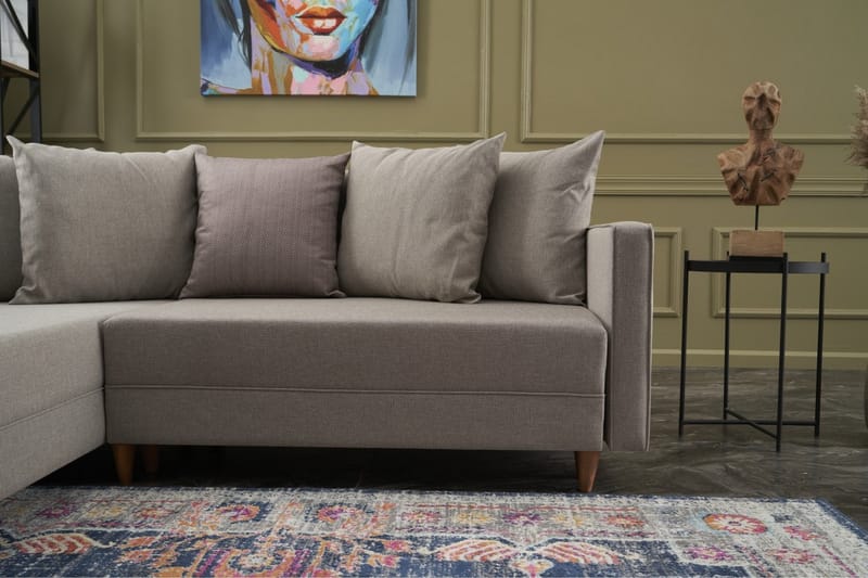 Aydama Sovesofa m. Chaiselong 4-Pers. 192x135 - Cream - Møbler - Sofaer - Sovesofaer
