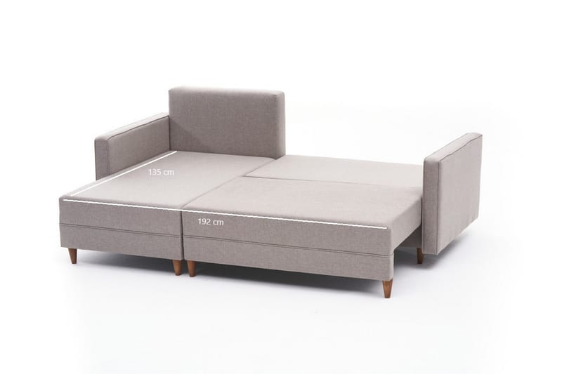 Aydama Sovesofa m. Chaiselong 4-Pers. 192x135 - Cream - Møbler - Sofaer - Sovesofaer