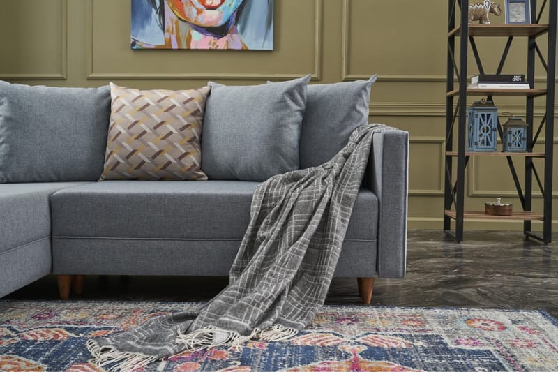 Aydama Sovesofa m. Chaiselong 4-Pers. 192x135 - Blå - Møbler - Sofaer - Sovesofaer