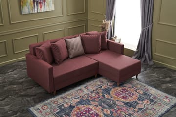 Aydama Sovesofa m. Chaiselong 4-Pers. 192x135 - Rød - Møbler - Sofaer - Sovesofaer