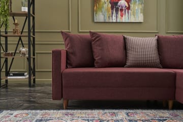 Aydama Sovesofa m. Chaiselong 4-Pers. 192x135 - Rød - Møbler - Sofaer - Sovesofaer