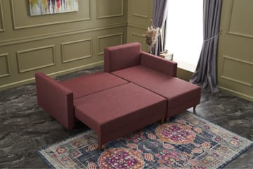 Aydama Sovesofa m. Chaiselong 4-Pers. 192x135 - Rød - Møbler - Sofaer - Sovesofaer