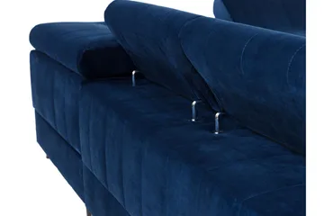 Azoulay Højrevendt Sovesofa 123x193 cm med Opbevaring i Fløjl - Grå - Møbler - Sofaer - Sovesofaer