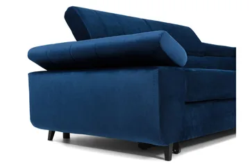 Azoulay Højrevendt Sovesofa 123x193 cm med Opbevaring i Fløjl - Grå - Møbler - Sofaer - Sovesofaer