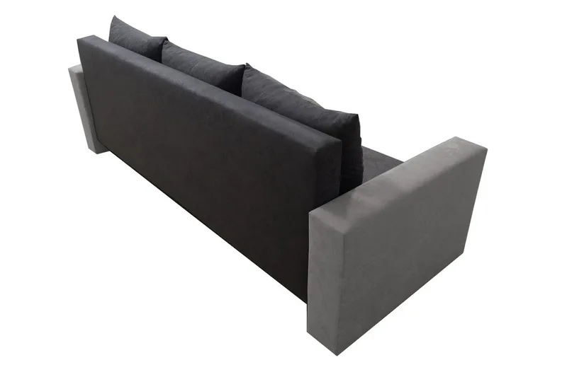 Banaso 3-personers Sovesofa 130x200 cm med Opbevaring i Fløjl - Rød|Sort - Møbler - Sofaer - Sovesofaer