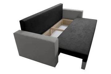 Banaso 3-personers Sovesofa 130x200 cm med Opbevaring i Fløjl - Rød|Sort - Møbler - Sofaer - Sovesofaer