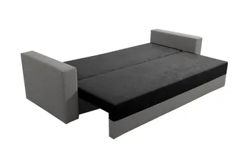 Banaso 3-personers Sovesofa 130x200 cm med Opbevaring i Fløjl - Rød|Sort - Møbler - Sofaer - Sovesofaer