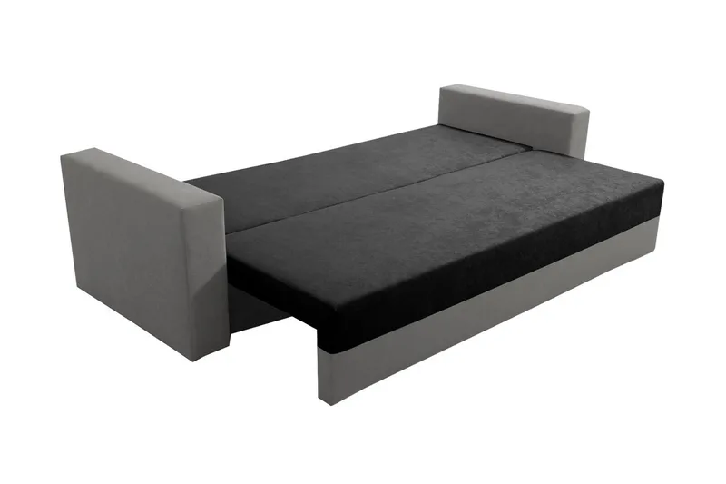Banaso 3-personers Sovesofa 130x200 cm med Opbevaring i Fløjl - Rød|Sort - Møbler - Sofaer - Sovesofaer