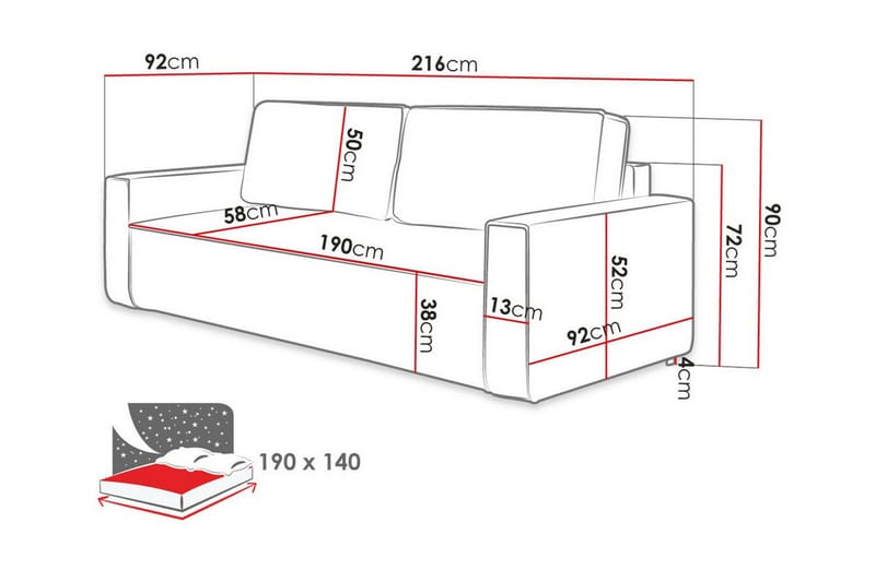 Bandon 2-personers Sovesofa - Brun - Sovesofaer - 2 personers sovesofa