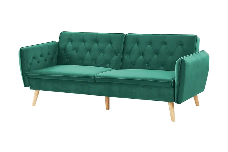 Bardu 2-Pers. Sovesofa - Velour/Mørkegrøn - Møbler - Sofaer - Sovesofaer