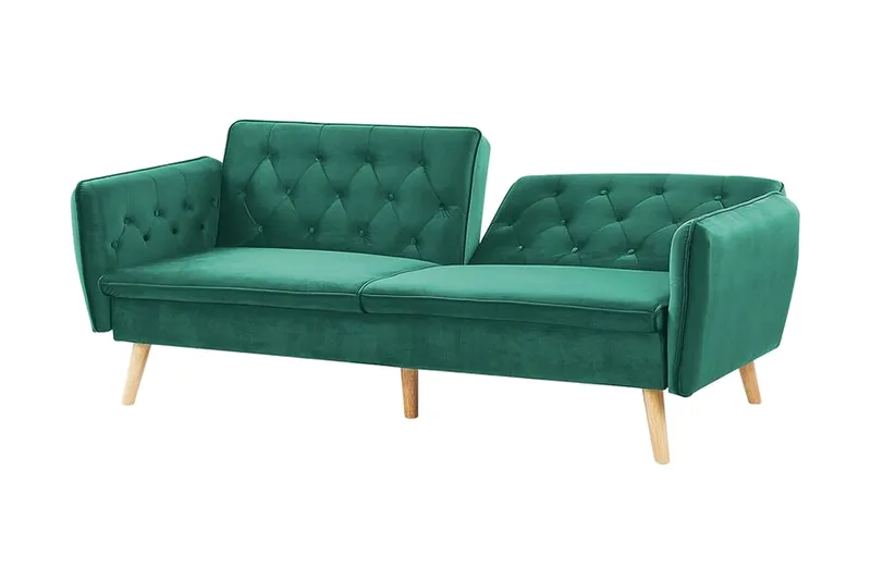 Bardu 2-Pers. Sovesofa - Velour/Mørkegrøn - Møbler - Sofaer - Sovesofaer