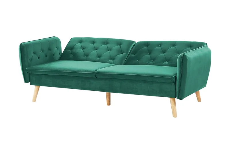 Bardu 2-Pers. Sovesofa - Velour/Mørkegrøn - Møbler - Sofaer - Sovesofaer