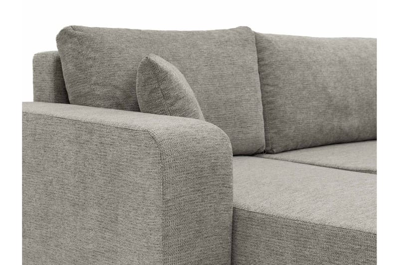 Barile Sovesofa med Chaiselong 3-personers i Plys - Grå - Møbler - Sofaer - Sovesofaer